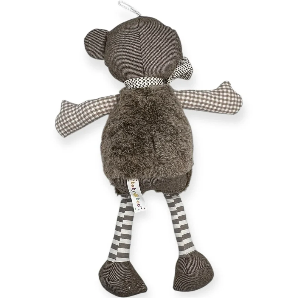 BabyBoo Australia Monkey Plush Strip Gingham Burlap Fuzz‎ Mixed Media